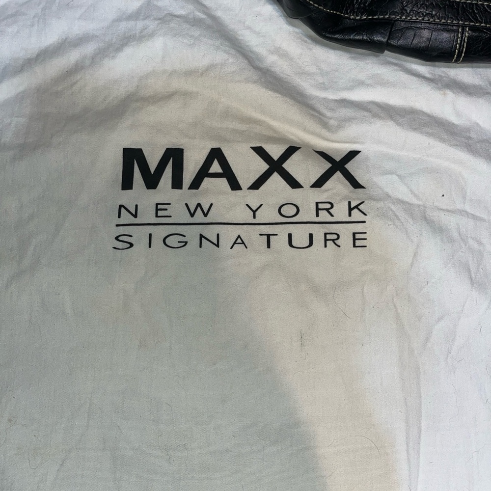Maxx New York Signature Black Leather Handbag